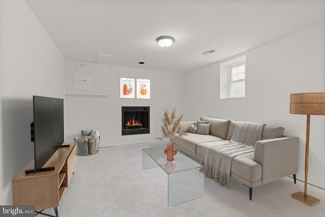 600 Grace St, Herndon, VA 20170 - carpeted living room with a warm lit fireplace