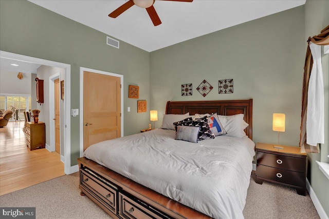320 Hummingbird Way Unit 302, Lake Harmony, PA 18624 - bedroom featuring light colored carpet, baseboards, and ceiling fan