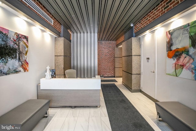 916 G St NW Unit 505, Washington, DC 20001 - welcome area featuring brick wall
