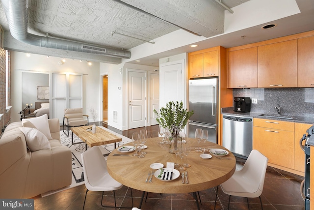 916 G St NW Unit 505, Washington, DC 20001 - dining room featuring recessed lighting and dark tile patterned flooring