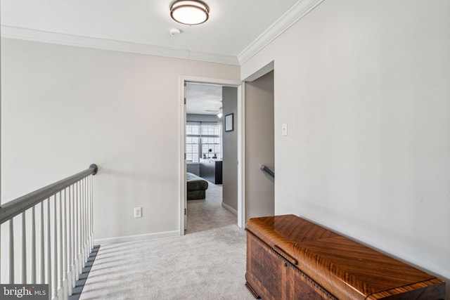 1723 Magnolia Ct, Garnet Valley, PA 19060 - hall with carpet floors, crown molding, and baseboards