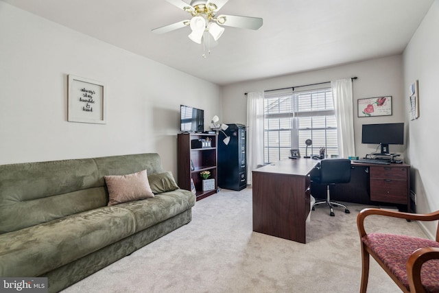 1723 Magnolia Ct, Garnet Valley, PA 19060 - office area with light carpet and a ceiling fan