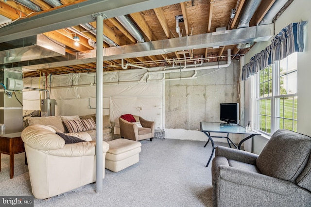 1723 Magnolia Ct, Garnet Valley, PA 19060 - basement featuring water heater and carpet flooring