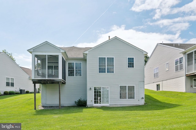 1723 Magnolia Ct, Garnet Valley, PA 19060 - back of house with a yard and central air condition unit