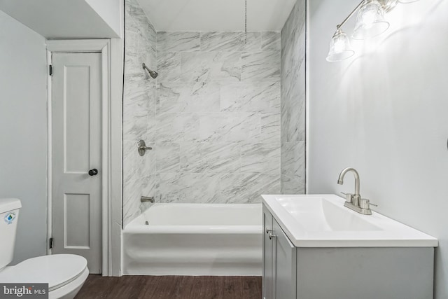 860 Foulkrod St, Philadelphia, PA 19124 - full bath featuring wood finished floors, toilet,  shower combination, and vanity