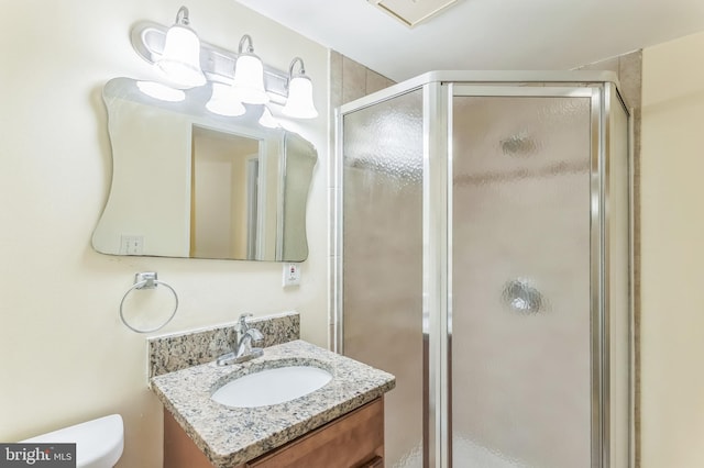 8151 Mandan Ter, Greenbelt, MD 20770 - bathroom featuring a shower stall, vanity, and toilet