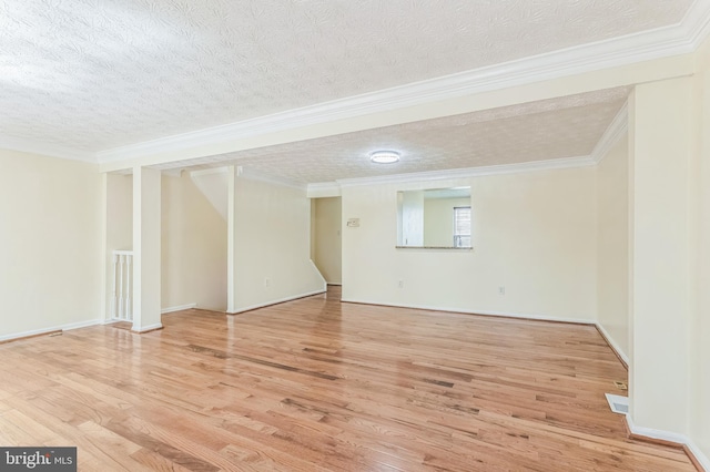 8151 Mandan Ter, Greenbelt, MD 20770 - spare room featuring wood finished floors, a textured ceiling, crown molding, and baseboards