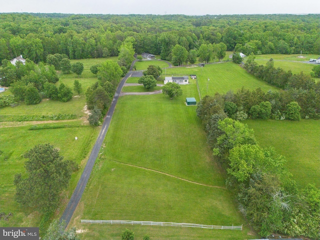 overview of rural landscape with a forest