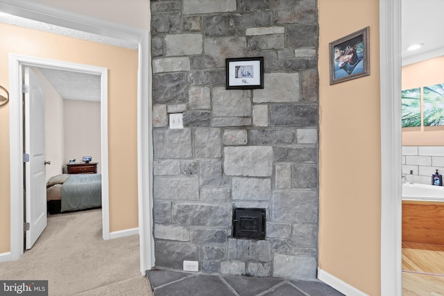 detailed view of baseboards and carpet floors