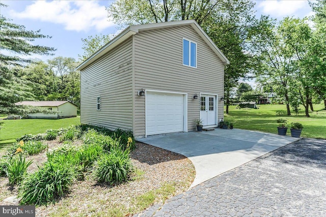 garage with driveway