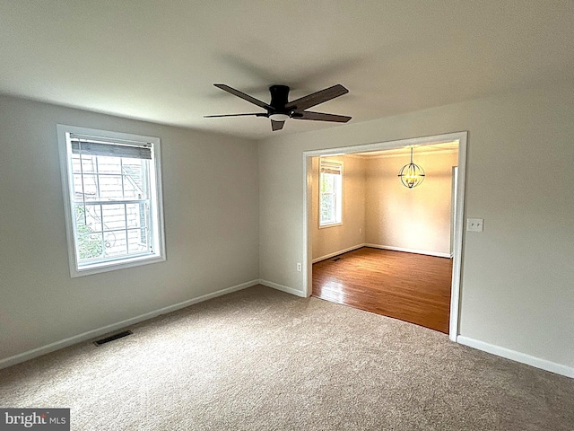 147 W Broad St, Telford, PA 18969 - spare room with carpet, a ceiling fan, and baseboards