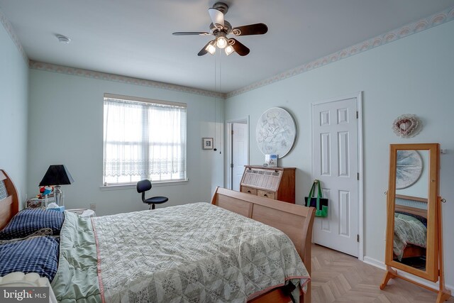 4 Montclair Ave, Berlin, NJ 08009 - bedroom featuring baseboards and ceiling fan