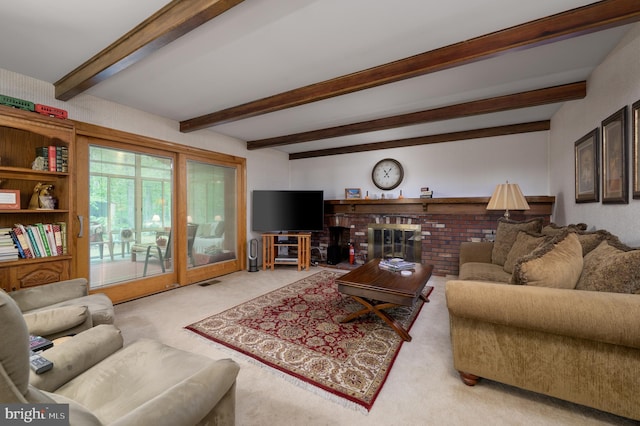 2 Wicklow Dr, Tabernacle, NJ 08088 - carpeted living room featuring beam ceiling