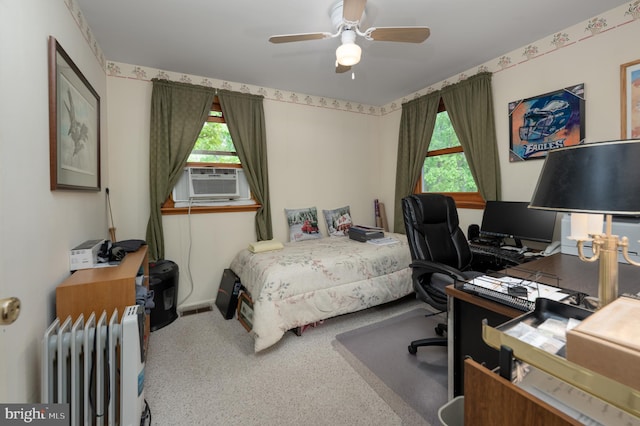 2 Wicklow Dr, Tabernacle, NJ 08088 - carpeted bedroom with multiple windows, an office area, cooling unit, and radiator