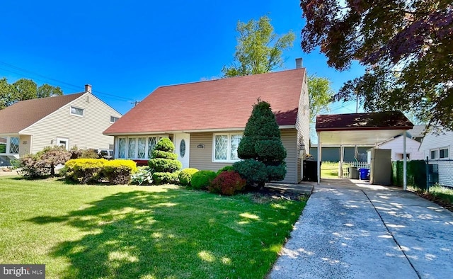 2817 Comly Rd, Philadelphia, PA 19154 - view of front of property featuring a front lawn, driveway, and a carport