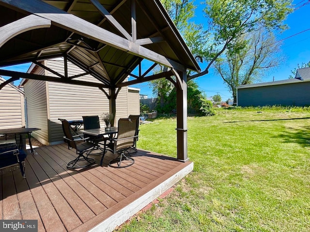 2817 Comly Rd, Philadelphia, PA 19154 - deck with a gazebo, a lawn, and outdoor dining space
