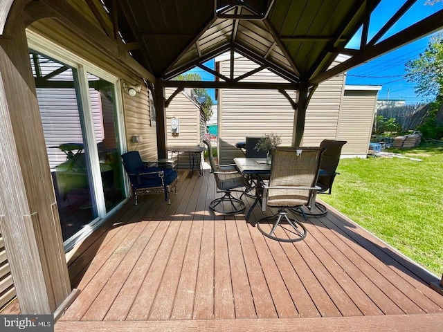 2817 Comly Rd, Philadelphia, PA 19154 - deck with a yard, outdoor dining space, and a gazebo