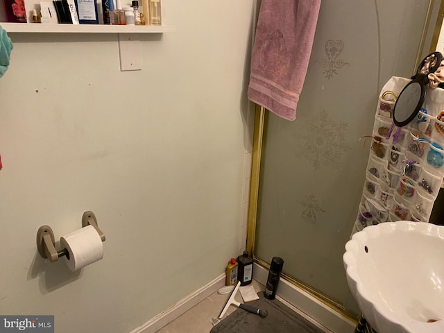5110 Berclair Plantation Ln, Fredericksburg, VA 22408 - bathroom featuring a stall shower and baseboards