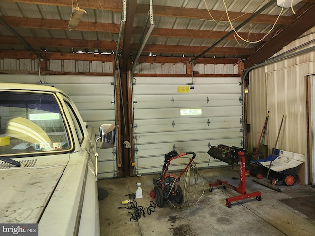 view of garage