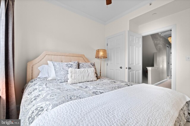 507 Governors Ct, Philadelphia, PA 19146 - bedroom featuring crown molding and a ceiling fan