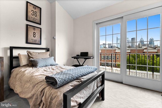 507 Governors Ct, Philadelphia, PA 19146 - carpeted bedroom with a view of skyline and access to outside
