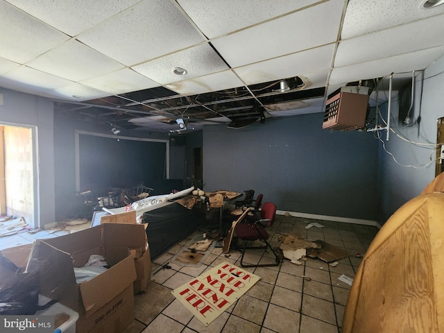2127 Edmondson Ave, Baltimore, MD 21223 - basement with a drop ceiling