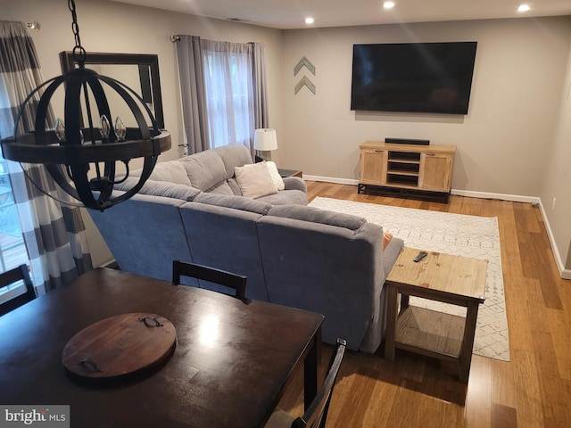 13 Amherst Ct, Bordentown, NJ 08505 - living room featuring recessed lighting, wood finished floors, and baseboards