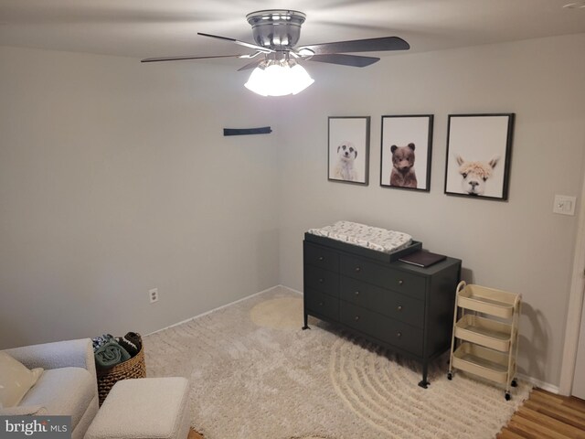 13 Amherst Ct, Bordentown, NJ 08505 - living area with ceiling fan and baseboards