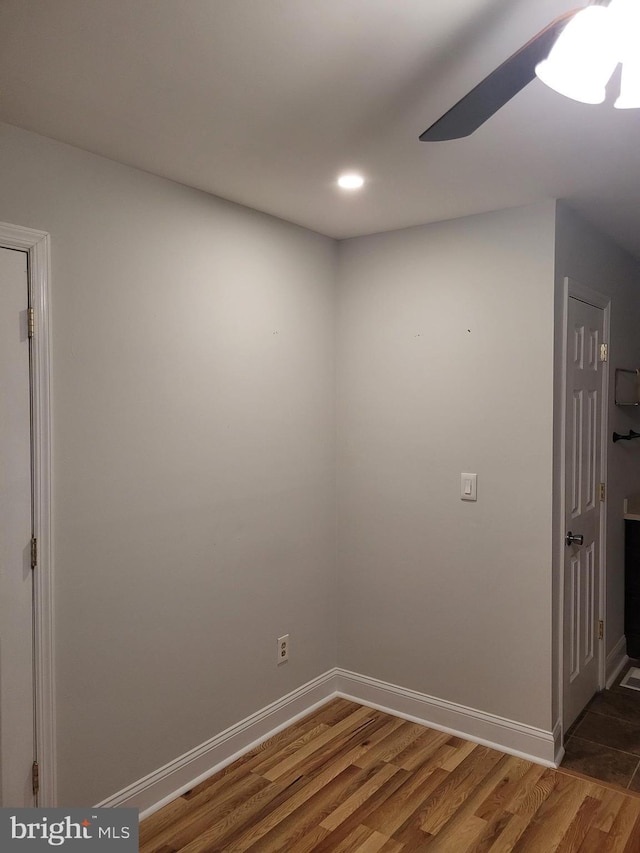 13 Amherst Ct, Bordentown, NJ 08505 - spare room with a ceiling fan, wood finished floors, recessed lighting, and baseboards