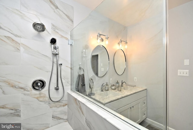 15 Eagle Rd, Phoenixville, PA 19460 - bathroom featuring double vanity and a marble finish shower