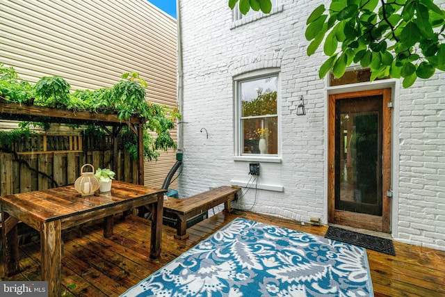 wooden terrace with fence