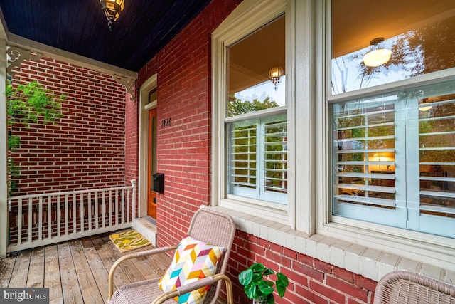 deck featuring a porch