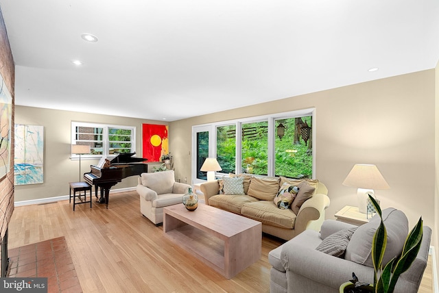 3608 Whispering Ln, Falls Church, VA 22041 - living area featuring light wood finished floors, recessed lighting, and baseboards