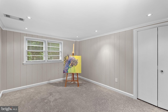 3608 Whispering Ln, Falls Church, VA 22041 - unfurnished room featuring crown molding, carpet, baseboards, and recessed lighting