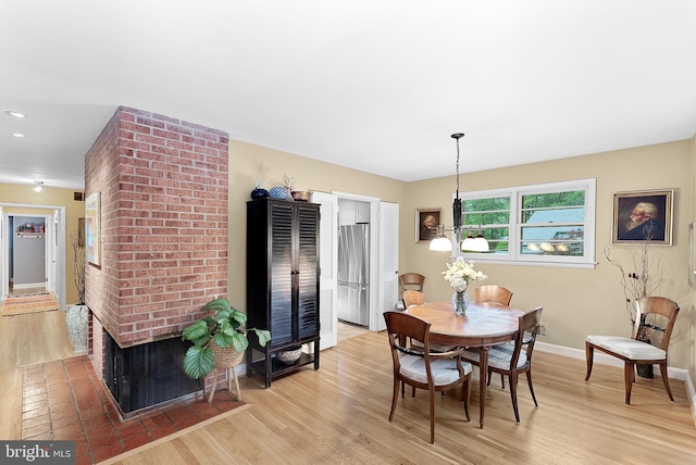 3608 Whispering Ln, Falls Church, VA 22041 - dining room with light wood finished floors, baseboards, and recessed lighting