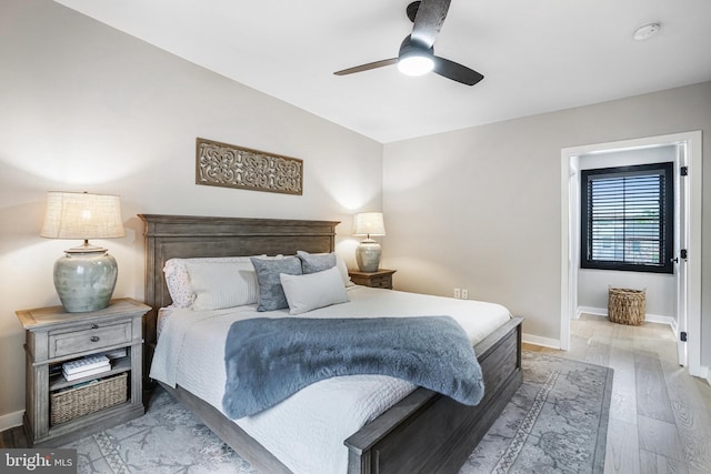 603 N Alfred St, Alexandria, VA 22314 - bedroom featuring baseboards, a ceiling fan, and wood finished floors