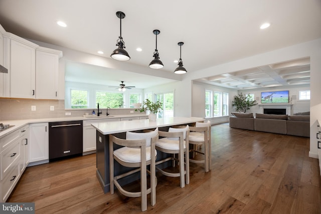 1051 Glen Hall Rd, Kennett Square, PA 19348 - kitchen with dishwashing machine, a sink, recessed lighting, open floor plan, and light countertops