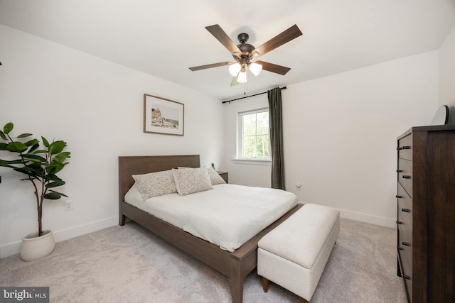 1051 Glen Hall Rd, Kennett Square, PA 19348 - bedroom with light colored carpet, baseboards, and ceiling fan