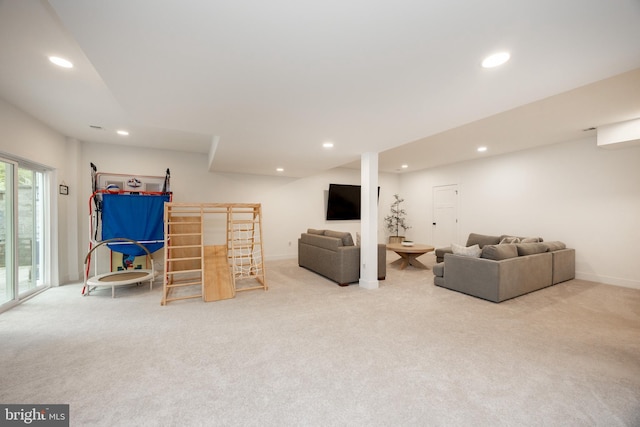 1051 Glen Hall Rd, Kennett Square, PA 19348 - carpeted living room with recessed lighting and baseboards