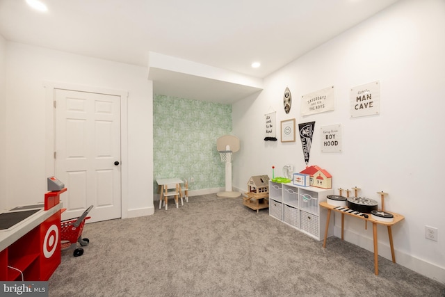 1051 Glen Hall Rd, Kennett Square, PA 19348 - playroom with carpet floors, baseboards, and recessed lighting