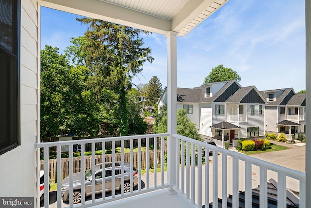 balcony featuring a residential view