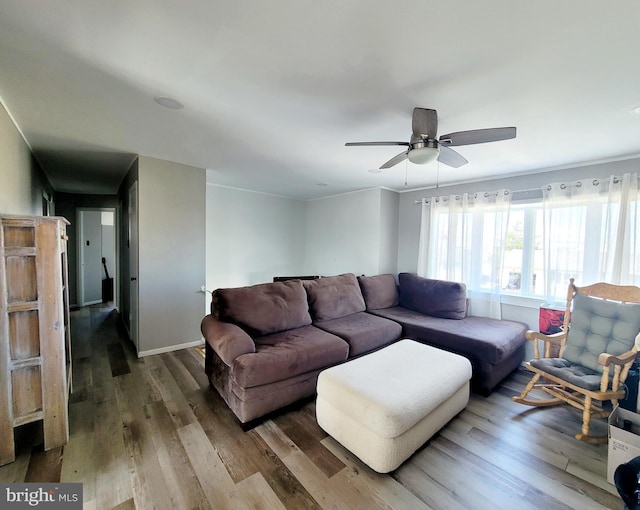 17 W Delaware Dr, Little Egg Harbor Twp, NJ 08087 - living area featuring wood finished floors and a ceiling fan