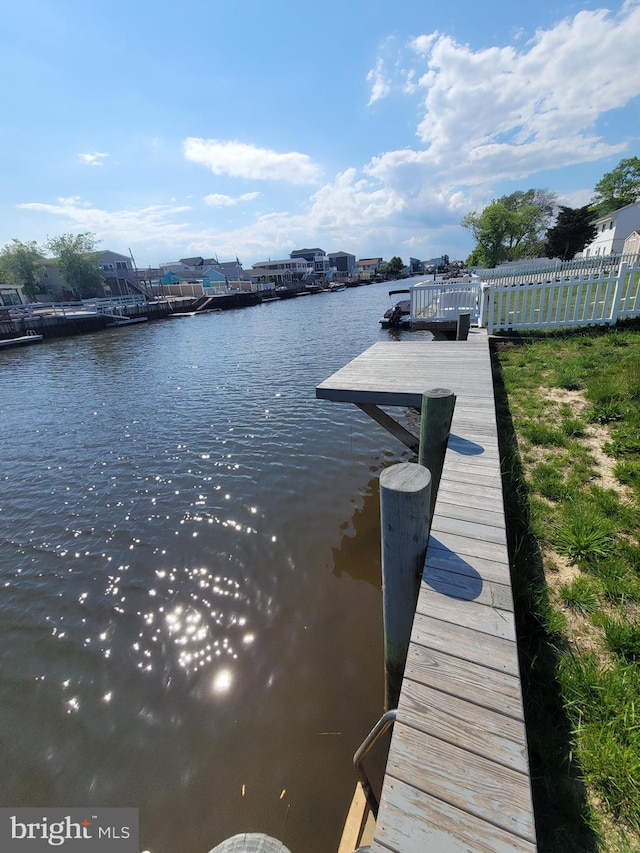 17 W Delaware Dr, Little Egg Harbor Twp, NJ 08087 - dock with a water view and fence