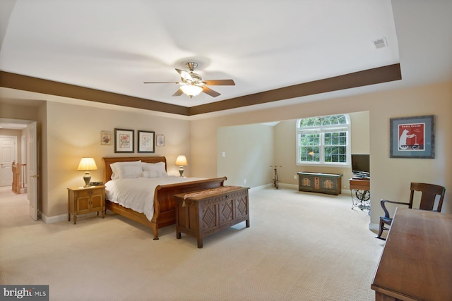 1490 Jakes Creek Dr, Woodbine, MD 21797 - bedroom featuring light colored carpet, baseboards, and ceiling fan