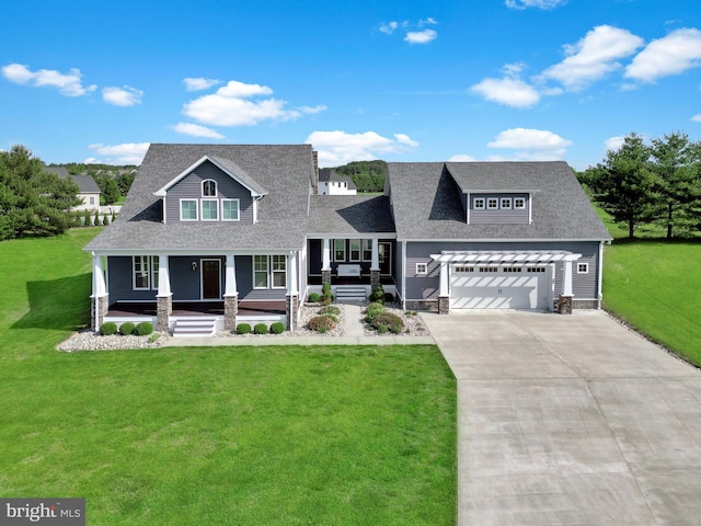 5688 Kirkpatrick Ct, Salisbury, MD 21801 - view of front of home featuring a porch, driveway, a front lawn, and a shingled roof
