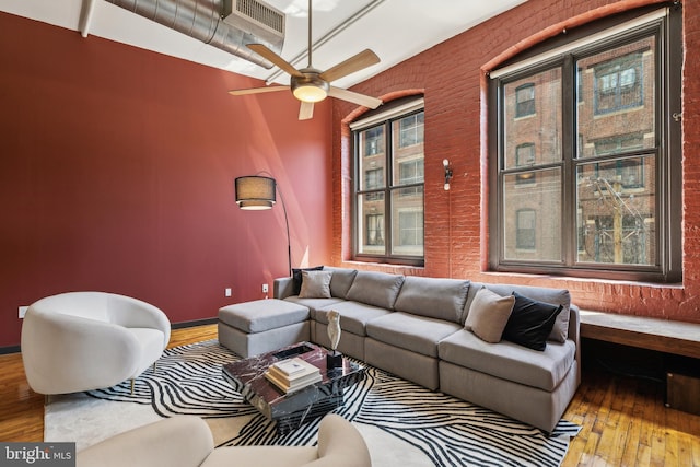 428 N 13th St Unit 3G, Philadelphia, PA 19123 - living room featuring hardwood / wood-style floors and ceiling fan