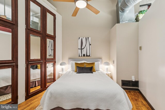 428 N 13th St Unit 3G, Philadelphia, PA 19123 - bedroom featuring wood finished floors and a ceiling fan