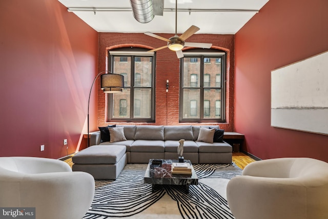 428 N 13th St Unit 3G, Philadelphia, PA 19123 - living room with ceiling fan and wood finished floors