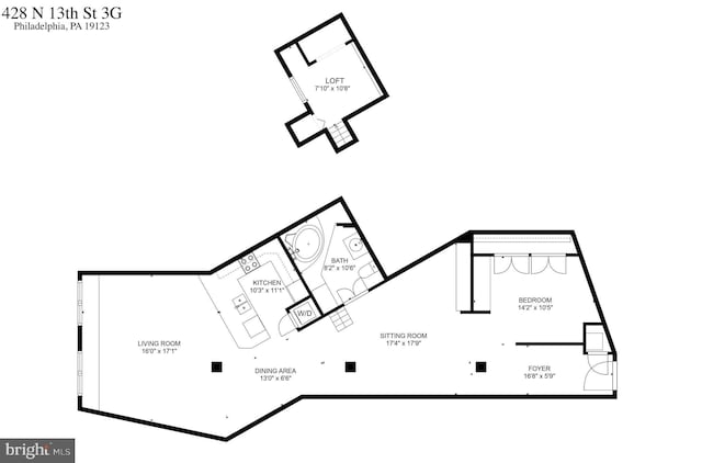 428 N 13th St Unit 3G, Philadelphia, PA 19123 - property floor plan