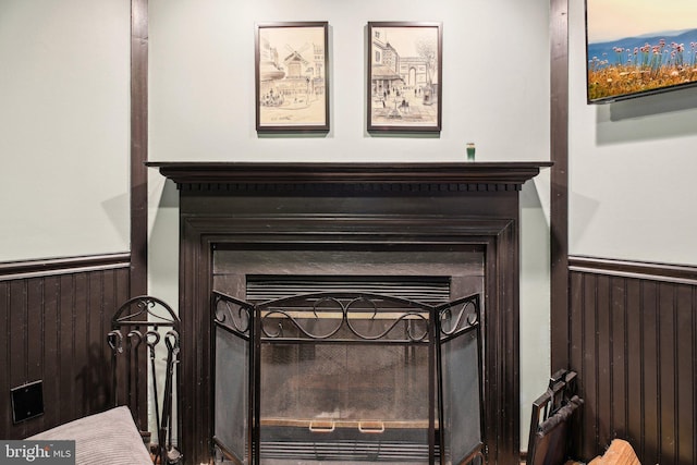 detailed view of a wainscoted wall and wood walls